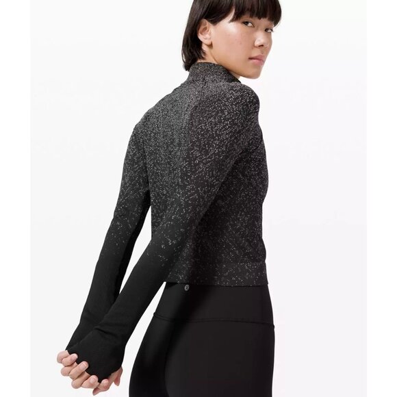 Lululemon Rest Less Cropped 1/2 Zip black tag size is missing is like small - Picture 4 of 12